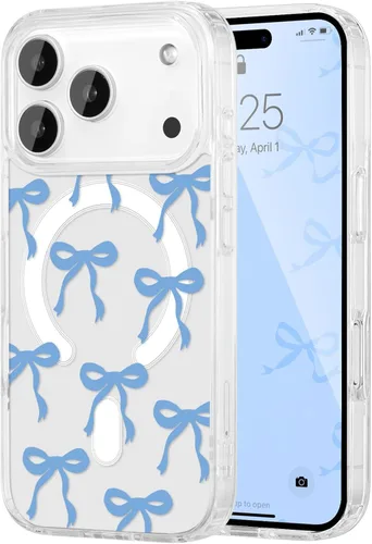 Vista 8 de UEEBAI - Funda magnética para iPhone 11, diseño de lazo, compatible con MagSafe, funda transparente delgada inalámbrica, antiamarilleo, a prueba