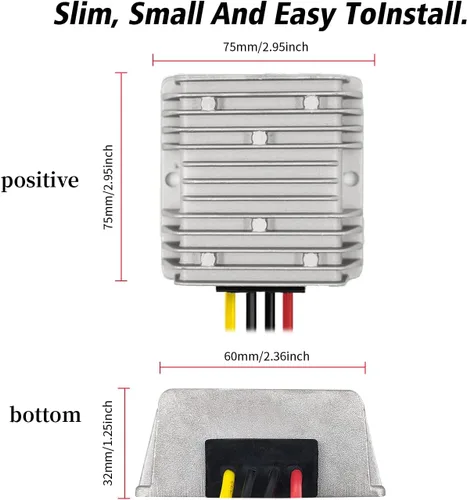 Vista 7 de Estabilizador de voltaje para automóvil, regulador de voltaje resistente de 12 V, 4 A, 48 W, protector de sobretensiones para batería de automóvil