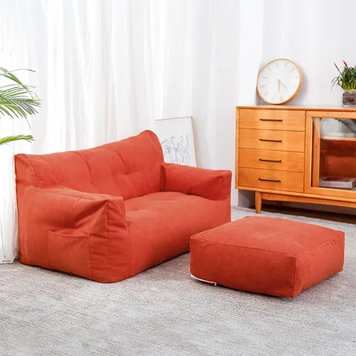 Vista 10 de Sofa Lazy Sack - Funda para puf con funda para reposapiés y funda de almohada cómoda (no contiene relleno), sofá gigante para dos personas