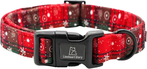 Vista 9 de Lionheart glory Collares de Perro a Cuadros Collar de Perro de Otoño Collar de Perro Hembra o Macho Collar de Perro Resistente Ajustable para Collar