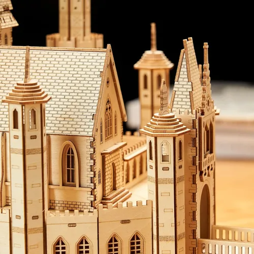 Vista 5 de Rompecabezas de madera 3D Knight Creed: Lost Castle Models, rompecabezas y rompecabezas para Navidad/cumpleaños, regalos para adultos y adolescentes