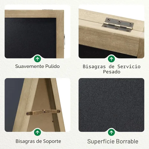 Vista 3 de TEAKMAMA Letrero de pizarra con marco de tiza, 40 x 20 pulgadas, extra grande, de doble cara, tablero de menú, sándwich resistente, para Gris