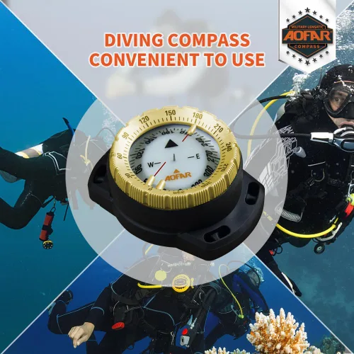 Vista 4 de AOFAR Brújula de buceo AF-Q60B impermeable, duradera, compacta. Brújula estilo de cordón para vela, buceo, estilo cordón