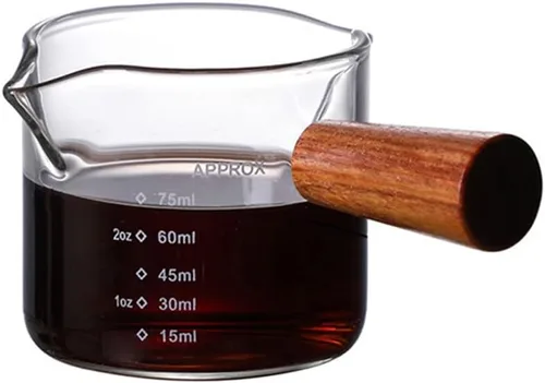 Vista 7 de Ochine Vasos de chupito de espresso, vaso medidor, vaso de chupito de espresso, 3.4 fl oz, jarra triple para barista, boquilla individual, vaso