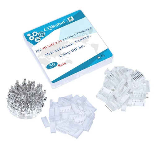 Vista 88 de CQRobot JST EL 4.5 mm de paso 2 pines conector electrónico IC macho, enchufes hembra carcasa y kit de terminales de crimpado en T macho/hembra. 50