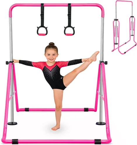 Vista 14 de Gymnastics Bar for Kids, Adjustable Height Gymnastic Horizontal Bars, Folding Expandable Gymnastics Equipment Junior Training Kip Bar for Home