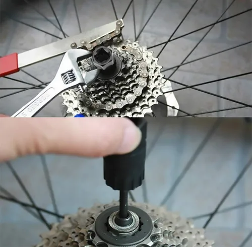 Vista 7 de QKURT Kit de herramientas de látigo de cadena de bicicleta con casete para cadenas de 7,8,9,10,11,12 velocidades