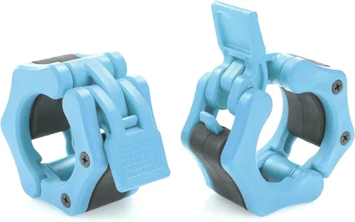 Vista 11 de Abrazaderas olímpicas de barra de liberación rápida, par de pinzas de peso para barra de 2 pulgadas, naranja cítrico