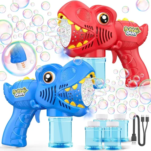 Ametralladora de burbujas paquete de 2 juguetes recargables para