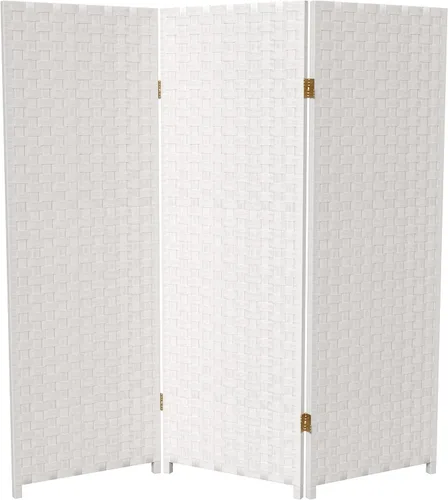 Vista 23 de Pantalla plegable de fibra tejida corta de 4 pies - Negro - 3 paneles