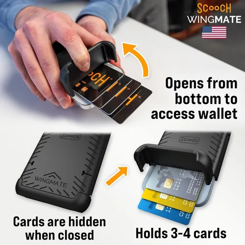 Vista 7 de Scooch Wingmate - Funda para iPhone 14 con tarjetero y ranura oculta para tarjetas y protección RFID para hasta 4 tarjetas, protección contra caídas