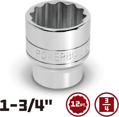 Vista 2 de Powerbuilt 643214 - Enchufe poco profundo de 1-3/4 pulgadas y 12 puntos de accionamiento de 3/4 pulgadas x 1-3/4 pulgadas