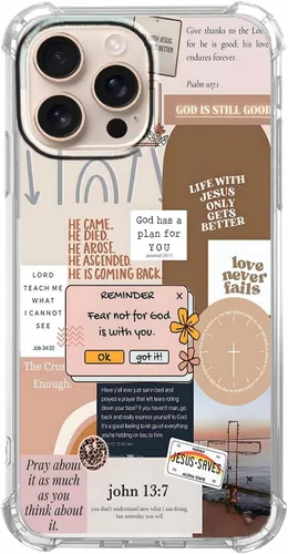 Vista 63 de Cubierta de Teléfono con Versículos de la Biblia y Citas Cristianas de Jesús en Collage, Funda Protectora Suave de TPU de Moda para iPhone 16 Pro, #1