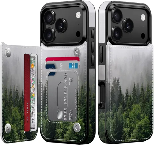 Vista 108 de LETO para iPhone 15 Pro Funda tipo cartera - Tapa tipo folio con patada - Diseños de moda - Tarjetero - Funda protectora para mujeres y niñas - 6.1