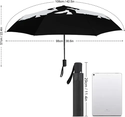 Vista 2 de Bigfoot - Paraguas impermeable con 3 pliegues, cierre automático, resistente al viento, con 3 pliegues, ligero, anti-rayos UV, para hombres