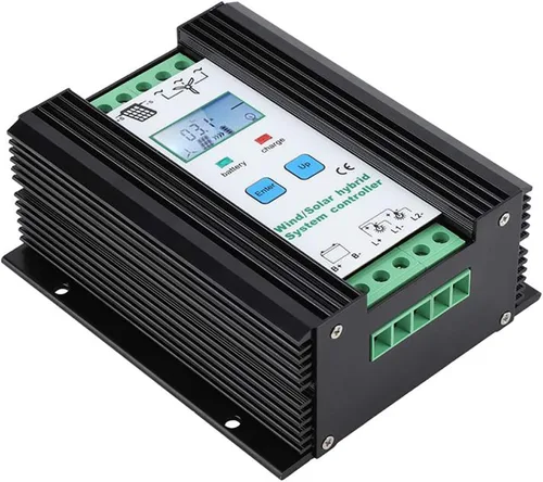 Vista 3 de CHRISK Controlador híbrido solar eólico de 9000 W PWM eólico controlador híbrido de energía solar controlador digital inteligente regulador de carga