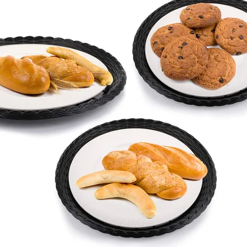 Vista 5 de Fasmov Paquete de 24 soportes para platos de papel de 9 pulgadas, soporte de platos reutilizable para platos de papel, soporte para platos de papel