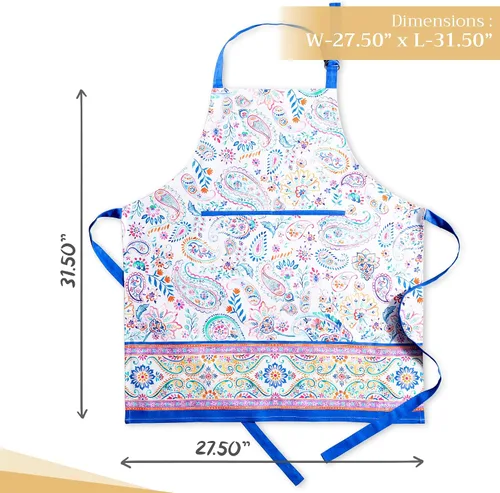 Vista 828 de Maison d' Hermine Delantales para mujer con bolsillo, 100% algodón (27.50 x 31.50 pulgadas)