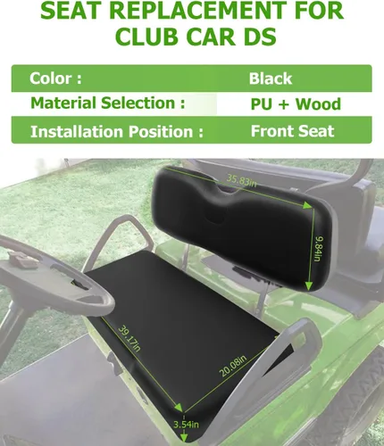 Vista 2 de SCITOO Cojines de repuesto para asiento delantero de carrito de golf, asiento de cojín para carrito de golf para EZGO RXV, juego de 2 piezas