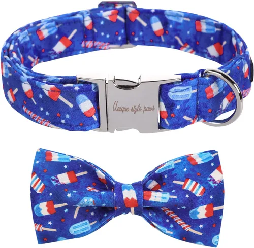 Vista 7 de Unique style paws Bandana para perro con bandera del Día de la Independencia, ideal para perros pequeños, medianos y grandes