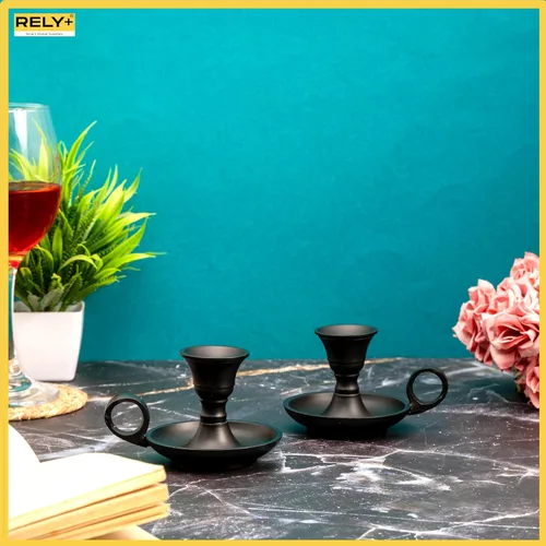 Vista 5 de Rely+ Juego de 2 portavelas con asa para candelabros cónicos, decoración moderna para el hogar, centro de mesa para bodas, fiestas, cenas