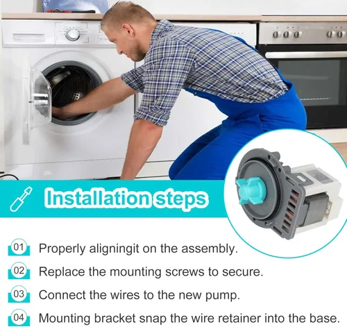 Vista 7 de Bomba de circulación de lavadora EAU61383503, bomba de drenaje M120-2 EAU62263303 Motor de drenaje para lg Kenmore Elite Washer reemplaza