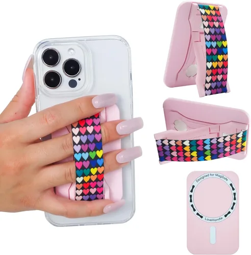 Vista 7 de LOVEHANDLE PRO MagSafe Compatible Agarre Magnético para Teléfono con Soporte de Pata - Montura, Correa y Soporte para Smartphone y Tablet - Anillo