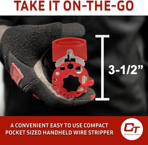 Vista 3 de CopperMine Herramienta manual de pelado de cables - Máquina pelacables portátil de mano para cables de chatarra y cables de hasta 7/16 pulgadas