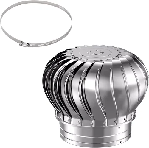 Cubierta de turbinas eólicas para techo, ventilador de turbina redonda, 304 de acero inoxidable con tapa de escape, ventilación impermeable, 4.331