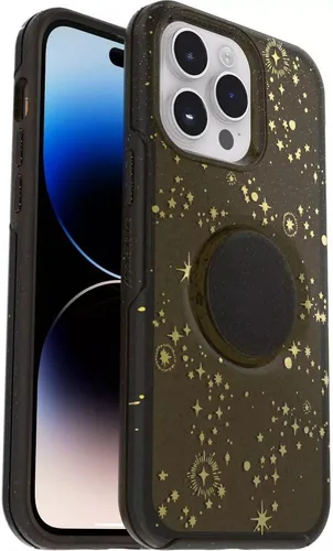 Vista 6 de OtterBox + Pop Symmetry Series - Funda para iPhone 14 Pro Max (solamente) - Embalaje no minorista - Negro