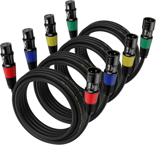 Vista 16 de EBXYA Paquete de 4 cables XLR de 3 pies, cable de micrófono macho a hembra con cable de altavoz blindado equilibrado
