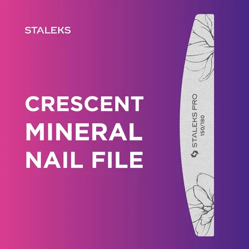 Vista 3 de STALEKS PRO Expert 40 Crescent - Lima de uñas mineral (grano 150/180, 25 piezas) – Lima profesional de doble cara para dar forma de uñas