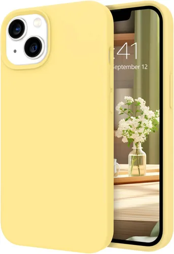 Vista 24 de Telaso Funda para iPhone 13, silicona líquida de goma de gel suave para iPhone 13, funda delgada con forro de microfibra a prueba de golpes, fundas