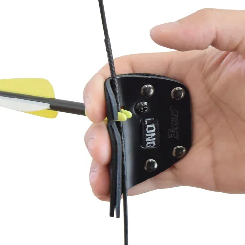 Vista 6 de Lengüetas de tiro con arco para dedos con arco recurvo para diestros y zurdos