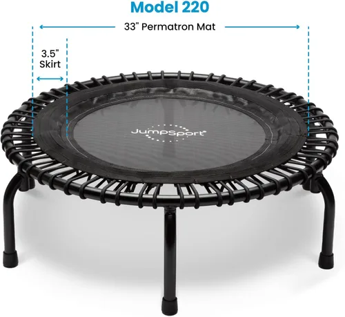 Vista 2 de JumpSport 39" Essential Fitness Trampoline Model 220, 230, 250 Exercise Trampoline 30 Low-Impact Bungees