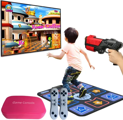 Retro TV Game Console for Kids,Kids TV Games with Dance Mat,with 21 AR Gun Shooting Game, 200+ Dance mat Songs,100+ independently Developed Games,