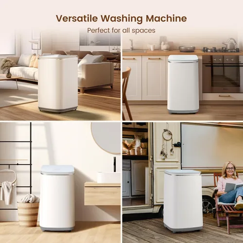 Vista 6 de HAVA Lavadora portátil, 0.8 pies cúbicos de capacidad, mini lavadora y secadora giratoria, totalmente automática con 8 programas de lavado, opciones