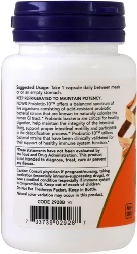 Vista 3 de Now Foods Probiotic-10, 733739029287, 100, 1