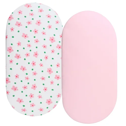 Vista 7 de Sábanas de moisés compatibles con el moisés Mamaroo de 4moms, paquete de 2 sábanas bajeras, 100% algodón de punto jersey de 190GSM, ultra suave