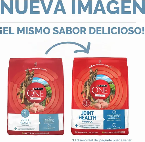 Vista 2 de Purina ONE Plus Fórmula para la salud de las articulaciones, alimento seco natural para perros con vitaminas, minerales y nutrientes añadidos