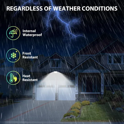 Vista 3 de Paquete de 8 luces LED solares de pared para exteriores, luces de seguridad con sensor de movimiento de 20 W con 3 modos de iluminación, luz