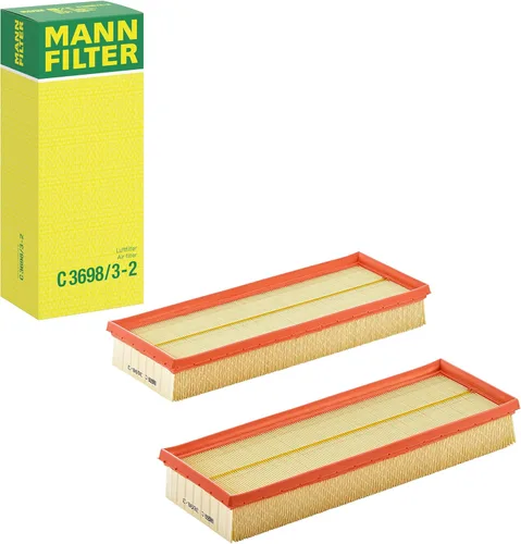 Mann Filter C 3698/3-2, juego de 2 piezas de filtro de aire