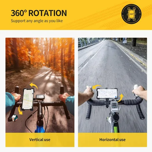 Vista 2 de UNBREAKcable Soporte de teléfono para bicicleta, soporte para manillar para teléfono celular, soporte universal para bicicletas, motocicletas