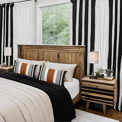 Vista 6 de Fundas de almohada lumbar a rayas bohemias de 12 x 20 pulgadas, funda de almohada de cuero moderna para sofá, decoración del hogar rural, color Negro