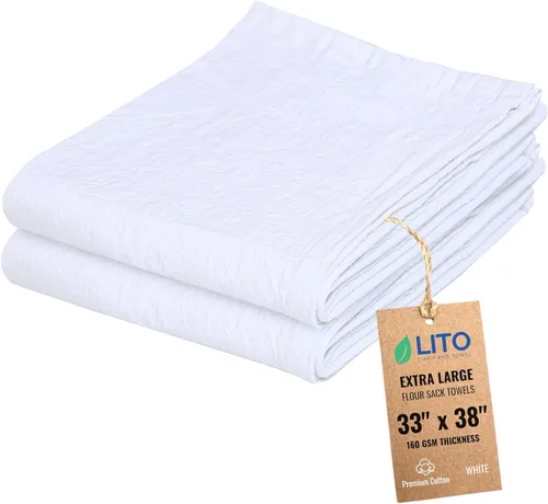 Vista 28 de Toallas de saco de harina Toalla de té para manualidades, plato de cocina, toalla de algodón en blanco para bordado, funda de lino para hornear