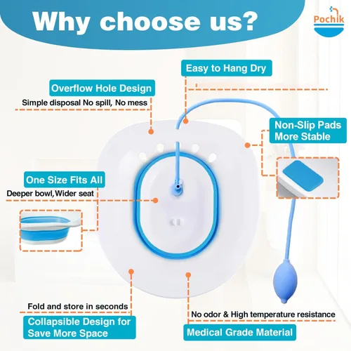 Vista 5 de Sitz Bath for WC Seat - Calma las hemorroides y el perineo, cuidado posparto, asiento de vapor Yoni para inodoro, plegable, fácil de almacenar