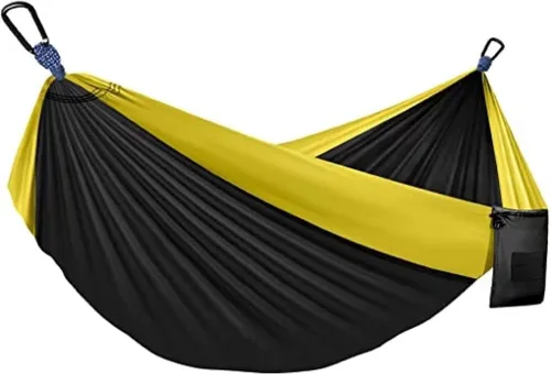 Vista 12 de Hamaca doble ajustable de capacidad de 550 libras con soporte de acero resistente de 10 pies, incluye funda de transporte portátil, fácil de Azul