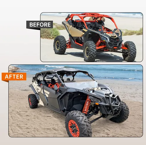Vista 5 de UTV - Parabrisas delantero medio transparente, resistente a los arañazos, duro, compatible con Can Am Maverick X3 XRS XDS Turbo R Max 2017-2023