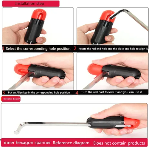 Vista 6 de skrnrhrery Barra de extensión de llave hexagonal, 6 piezas llave hexagonal interna manual mango auxiliar extensión de soporte de broca adaptar