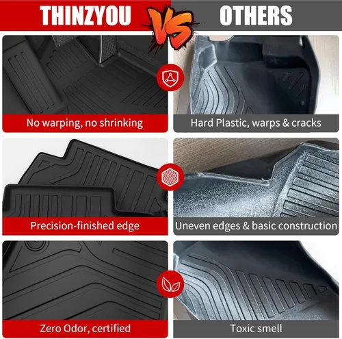 Vista 4 de Alfombrillas Compatibles con Dodge Durango 2016-2025 2026 de 6 Asientos, Alfombrilla de Carga, Protector para Asiento Trasero, Forro para Maletero